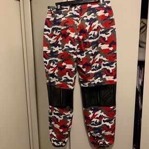 Red camo cargo pants
